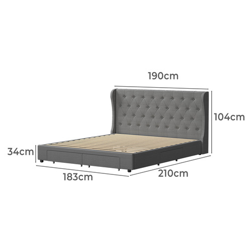 LivingFusion Lionel Bed Frame with Storage | Temple & Webster