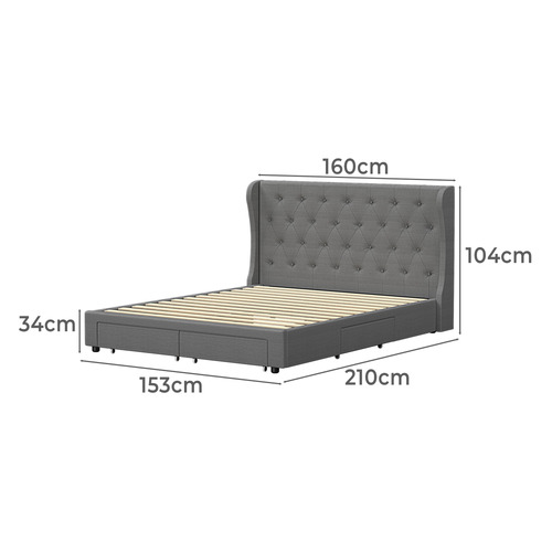 LivingFusion Lionel Bed Frame with Storage | Temple & Webster