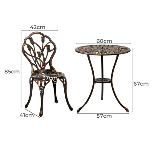 3 Piece Lauren Outdoor Table & Chair Set