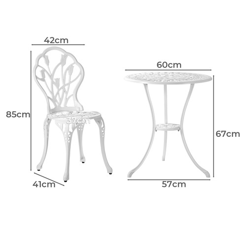 3 Piece Lauren Outdoor Table & Chair Set