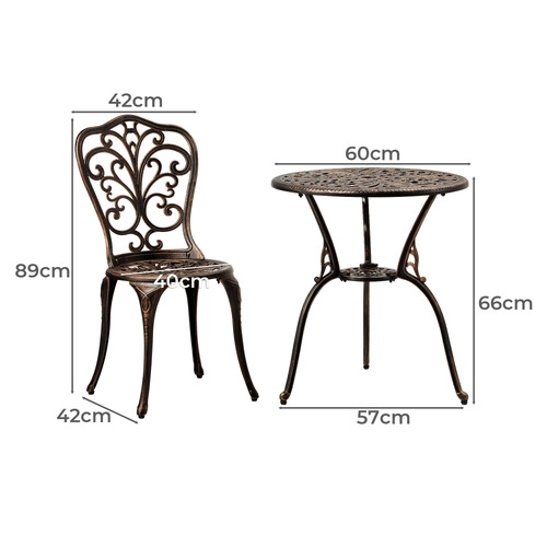 3 Piece Veda Outdoor Table & Chair Set