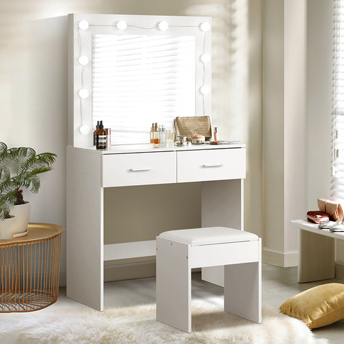 LivingFusion 2 Piece Millicent Dressing Table & Stool Set | Temple ...