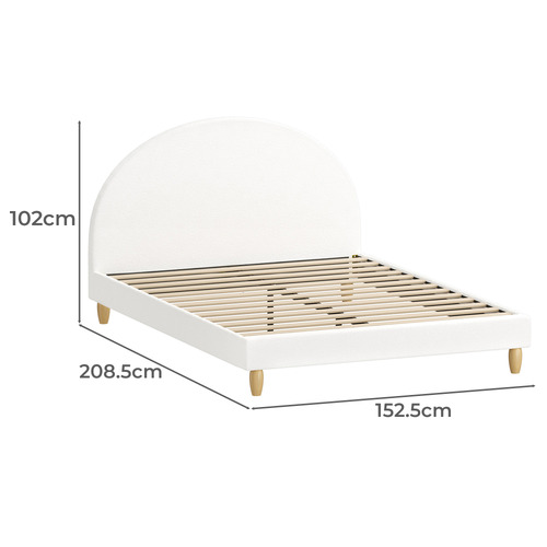 White Seraphine Boucle Bed Frame