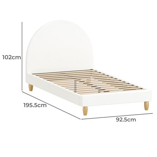 White Seraphine Boucle Bed Frame
