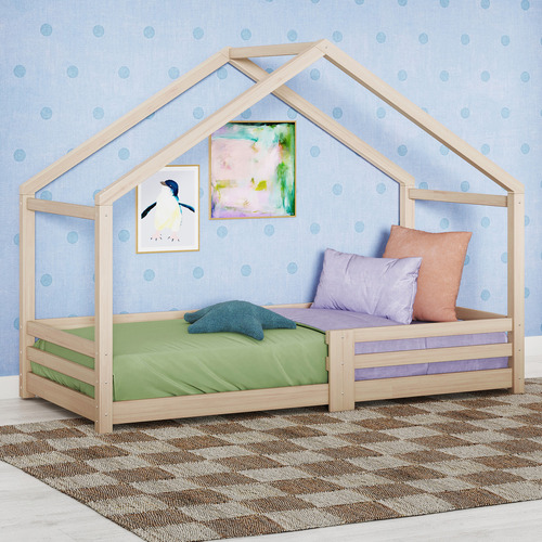 Kids-Yumi-Pine-Wood-House-Bed-Single