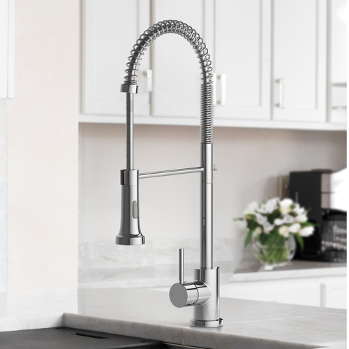 LivingFusion Corelia Chrome Pull-Out Sink Mixer | Temple & Webster