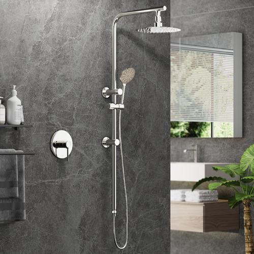 LivingFusion Lia Round Twin Shower Tap/Mixer Set | Temple & Webster