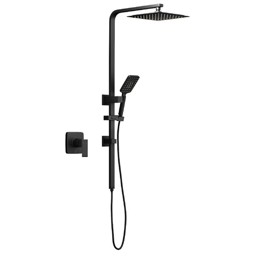 LivingFusion Lia Square Twin Shower Tap/Mixer Set Temple & ster