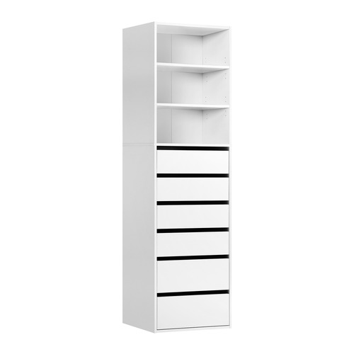 LivingFusion Cassandra 6 Drawer & 3 Shelf Wardrobe | Temple & Webster