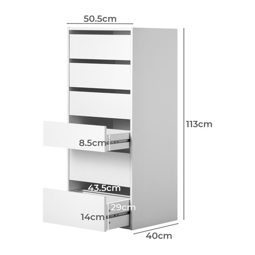 Cerise 6 Drawer Built-In Wardrobe