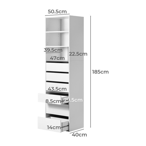 Cerise 3 Shelf Wardrobe