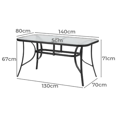 6 Seater Mirabella Rectangular Outdoor Outdoor Dining Set
