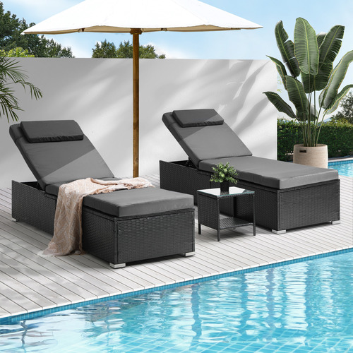 2 Seater Hilary Outdoor Sun Lounger with Table Set