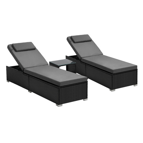 2 Seater Hilary Outdoor Sun Lounger with Table Set
