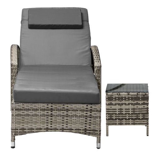 Brendel Outdoor Sun Lounger with Table Set