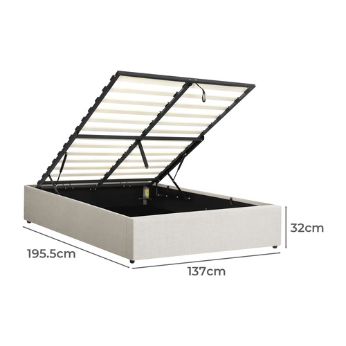 Richter Linen Gas Lift Storage Bed Base