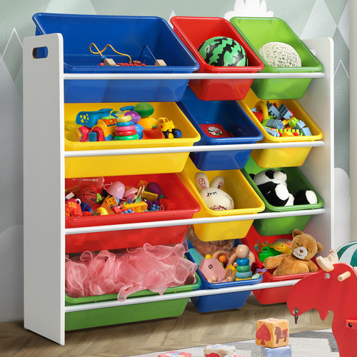 LivingFusion Kids' Joanna 12 Bin Toy Storage Organiser Temple & ster