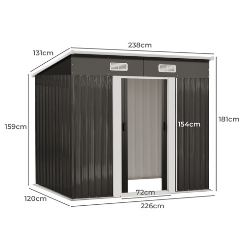 Edison Galvanised Steel Storage Shed