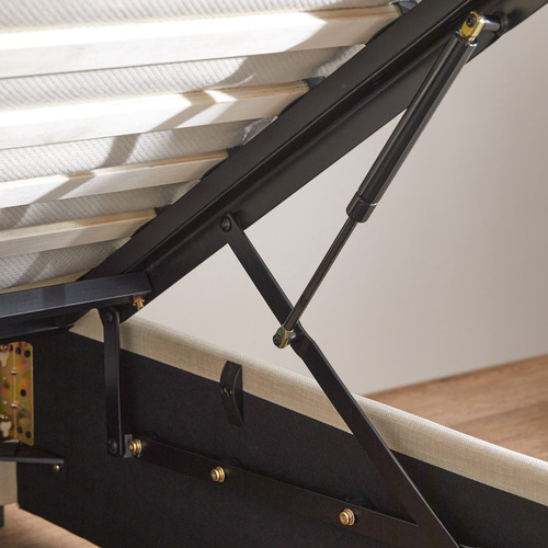 Beige Aldan Gas Lift Storage Bed Base
