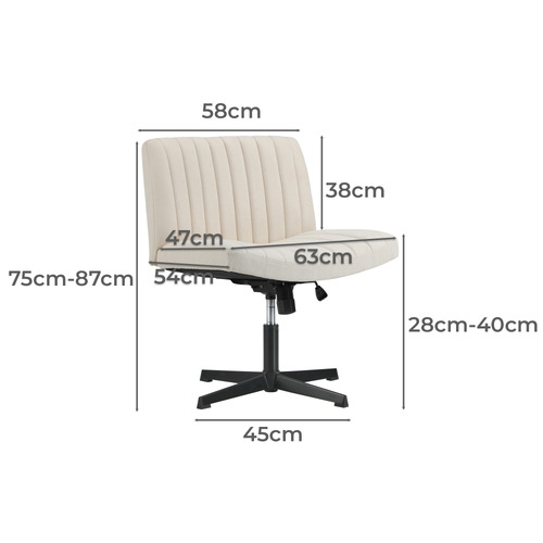 LivingFusion Vernon Linen Office Chair Temple & ster