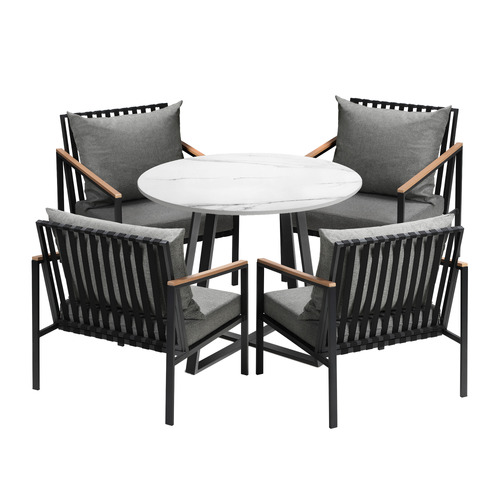 4 Seater Vinnie Outdoor Dining Table & Armchair Set