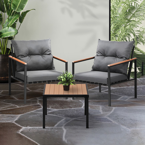 2 Seater Ivonne Outdoor Armchair & Side Table Set