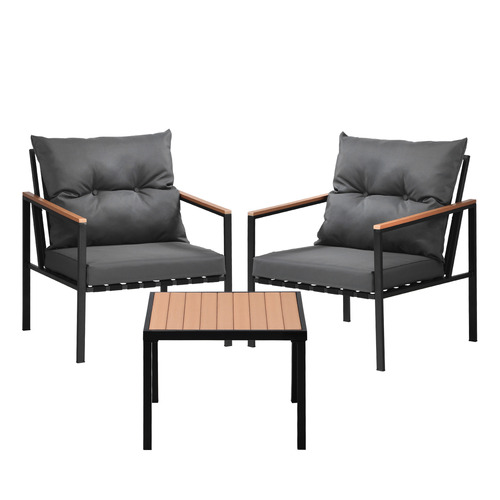 2 Seater Ivonne Outdoor Armchair & Side Table Set