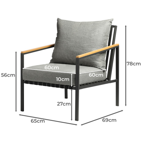2 Seater Vinnie Outdoor Dining Table & Armchair Set
