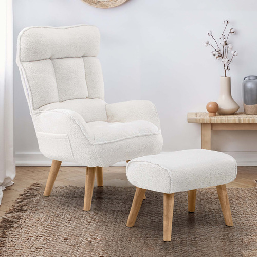 2 Piece Bonny Sherpa Armchair & Ottoman Set