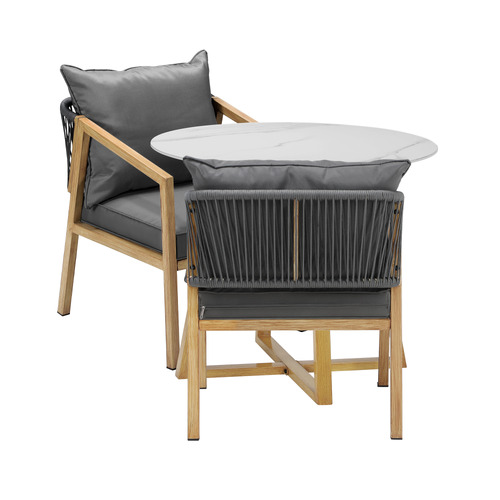 2 Seater 80cm Vasco Stone Outdoor Dining Set