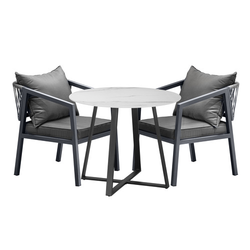 2 Seater 73cm Vasco Stone Outdoor Dining Set