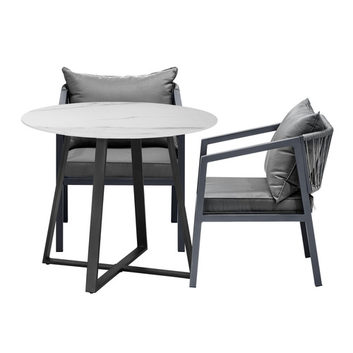 2 Seater 73cm Vasco Stone Outdoor Dining Set