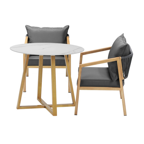 2 Seater 80cm Vasco Stone Outdoor Dining Set