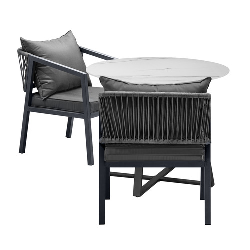2 Seater 73cm Vasco Stone Outdoor Dining Set