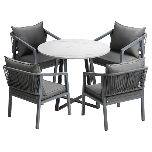 4 Seater 73cm Vasco Stone Outdoor Dining Set