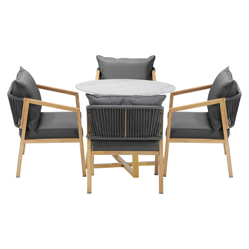 4 Seater 80cm Vasco Stone Outdoor Dining Set