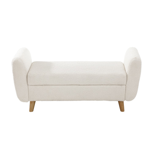Conner Rubberwood Storage Ottoman Bench