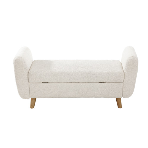 Conner Rubberwood Storage Ottoman Bench