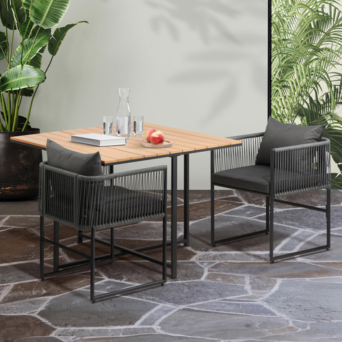 2 Seater Allegra Outdoor Dining Table & Chair Set
