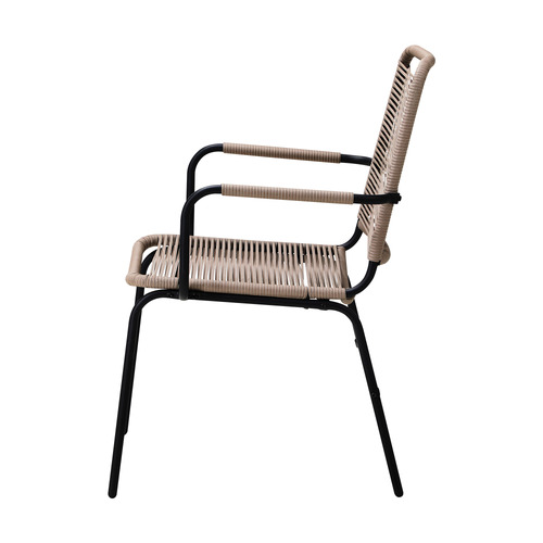 LivingFusion Jove Rattan Outdoor Dining Chairs Temple & ster