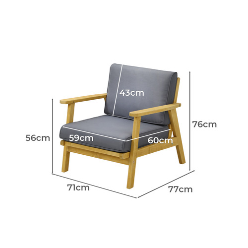 Devi Fir Wood Outdoor Armchair