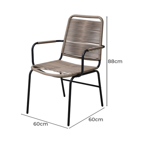 LivingFusion Jove Rattan Outdoor Dining Chairs Temple & ster
