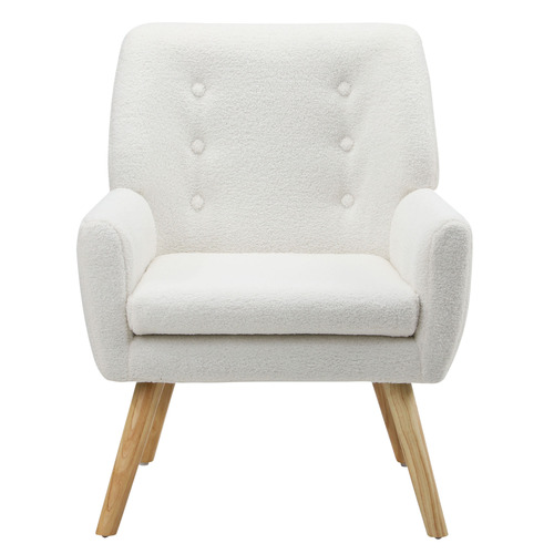 LivingFusion Aviya Faux Sherpa Armchair | Temple & Webster