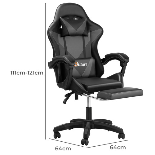 Brooks PU Leather Gaming Chair with Footrest