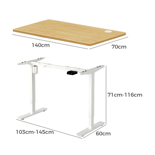 Hodgkin 140cm Single Motor Sit & Stand Desk