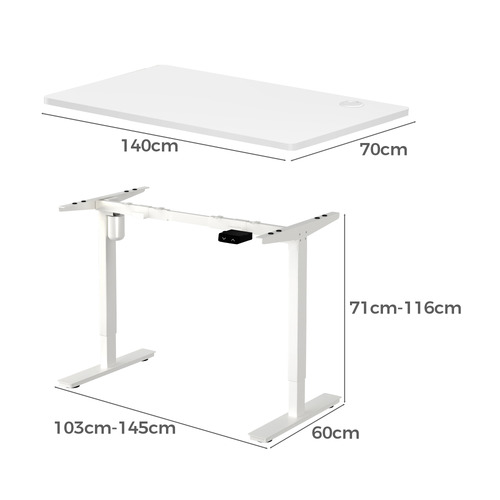 Hodgkin 140cm Single Motor Sit & Stand Desk