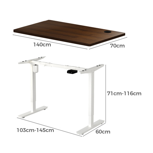 Hodgkin 140cm Single Motor Sit & Stand Desk