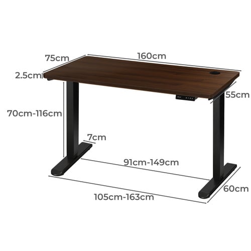 Octavia 163cm Single Motor Electric Sit & Stand Desk