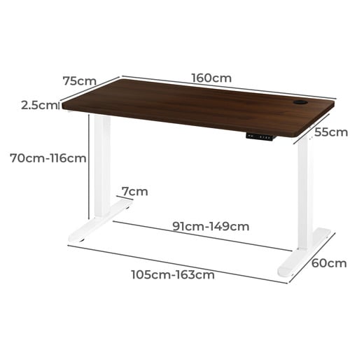 Octavia 163cm Single Motor Electric Sit & Stand Desk