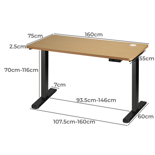 Octavia 163cm Dual Motor Electric Sit & Stand Desk